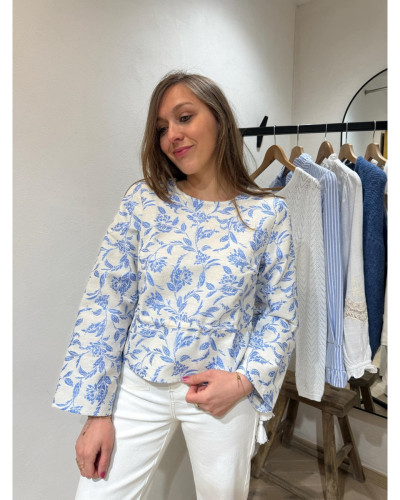 Blouse Fleurie bleu