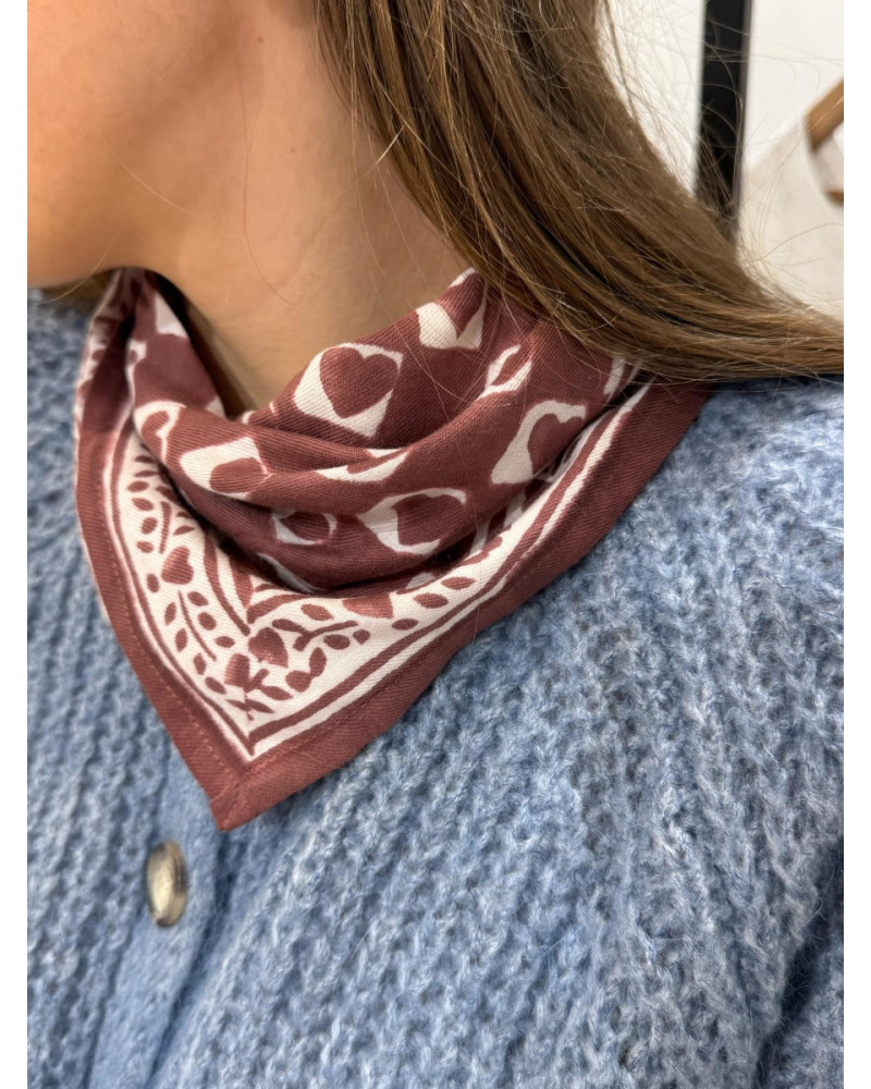 Foulard coeur prune petit