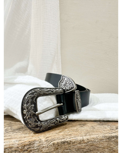 Ceinture noire boucle cow