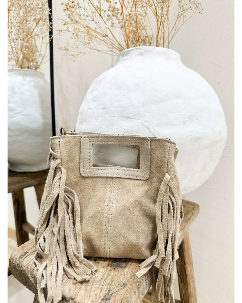 PETIT SAC FRANGES BEIGE