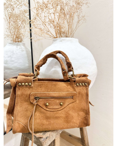 SAC CAMEL CUIR 