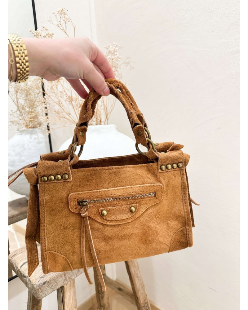 SAC CAMEL CUIR 