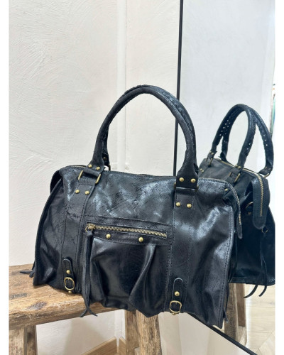 SAC CUIR NOIR