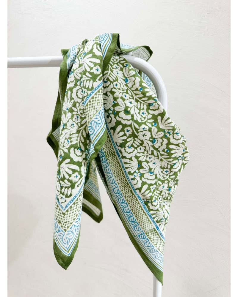 Foulard Meera blue green 100cm
