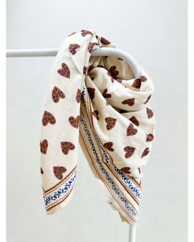 Foulard sauvage ecru grand