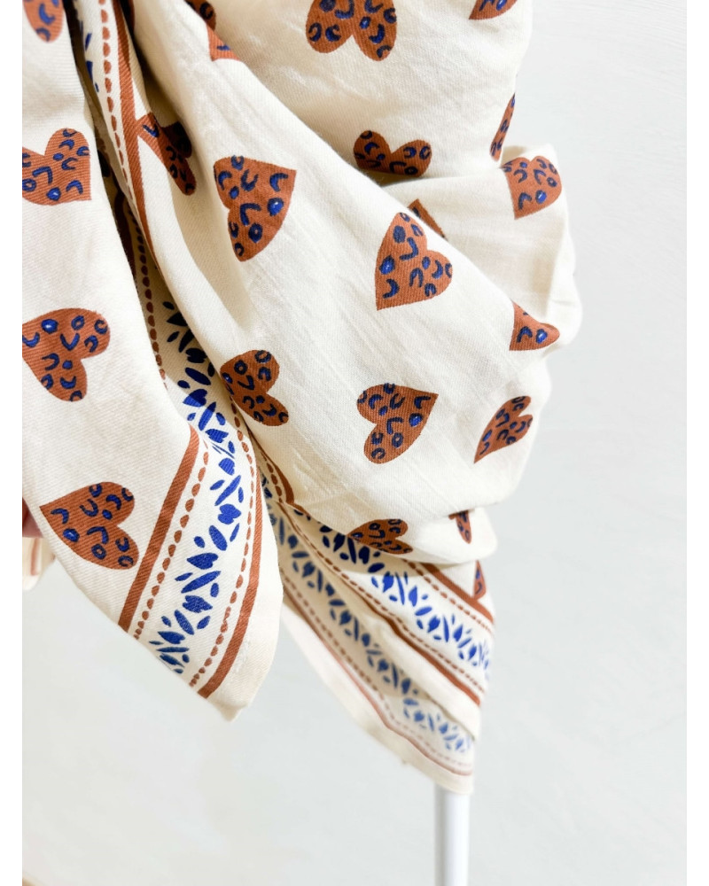 Foulard sauvage ecru grand