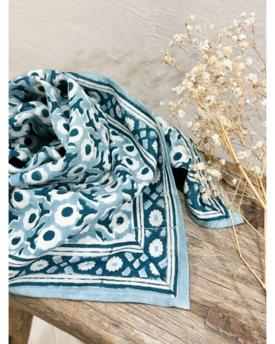 Foulard Isha blue green petit