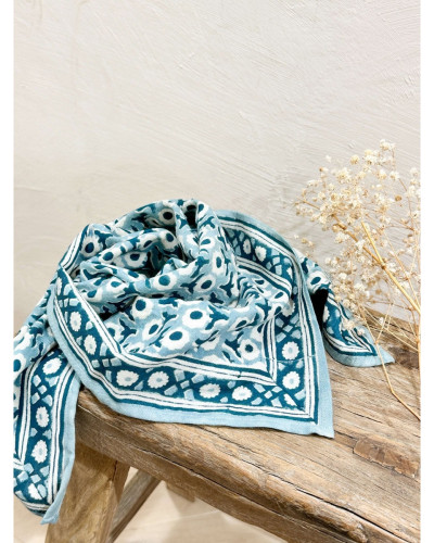 Foulard Isha blue green petit