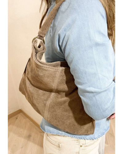 Sac cuir de vachette taupe