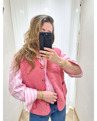 Chemise rayures rose