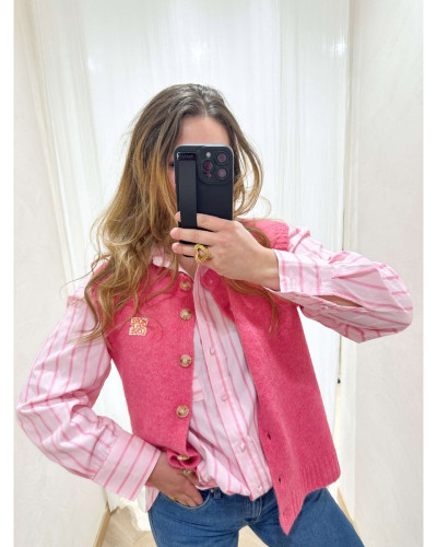 Chemise rayures rose