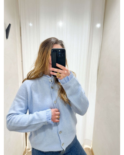 Gilet pull bleu ciel