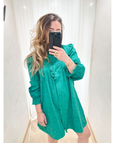 Robe verte broderie