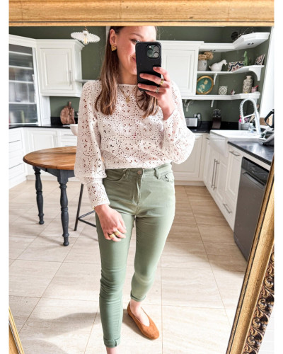 Blouse ajouree blanche