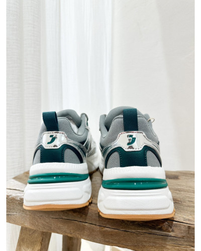 Sneakers Ibiza metallic mesh - Silver green