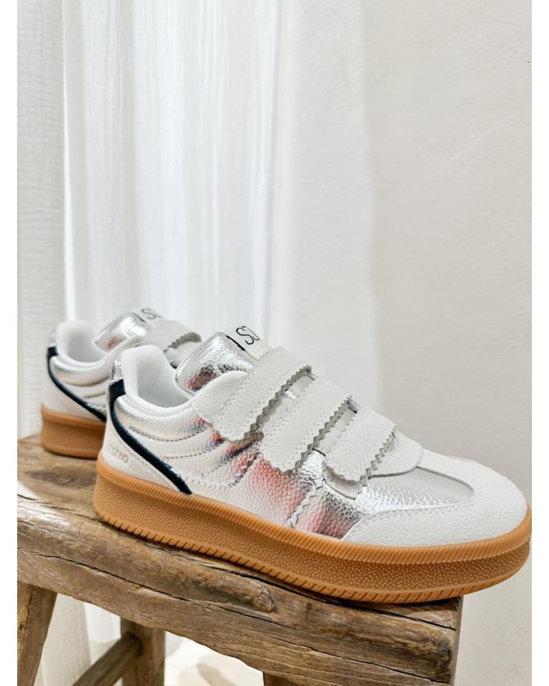 Sneakers suede metallic gris