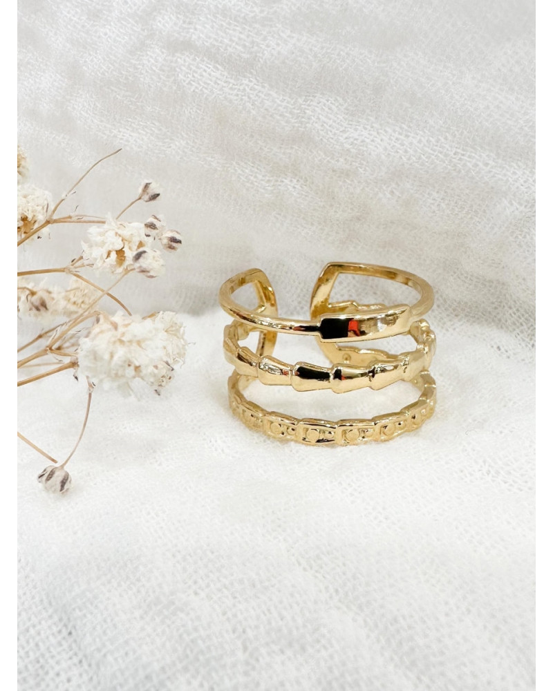 Bague 3 rangs dorée