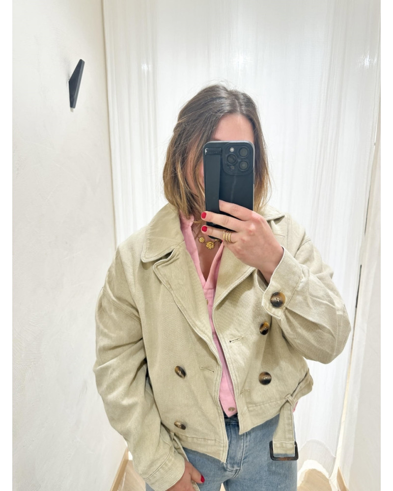 Veste jean beige
