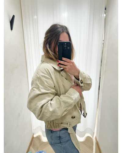 Veste jean beige