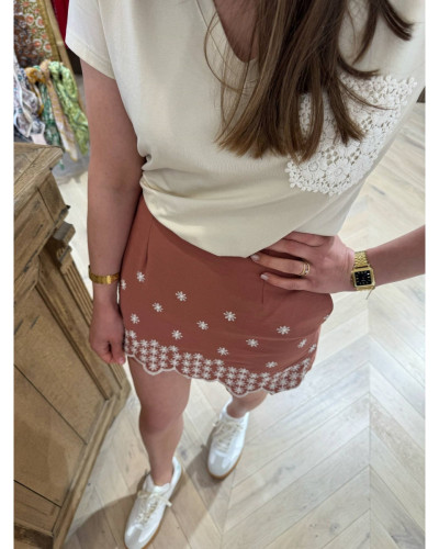 Jupe short terracotta