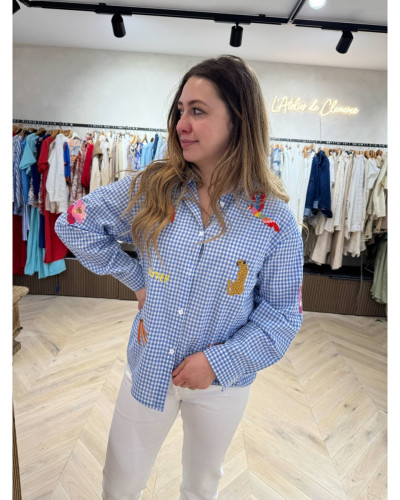 Chemise vichy bleu summer vibes