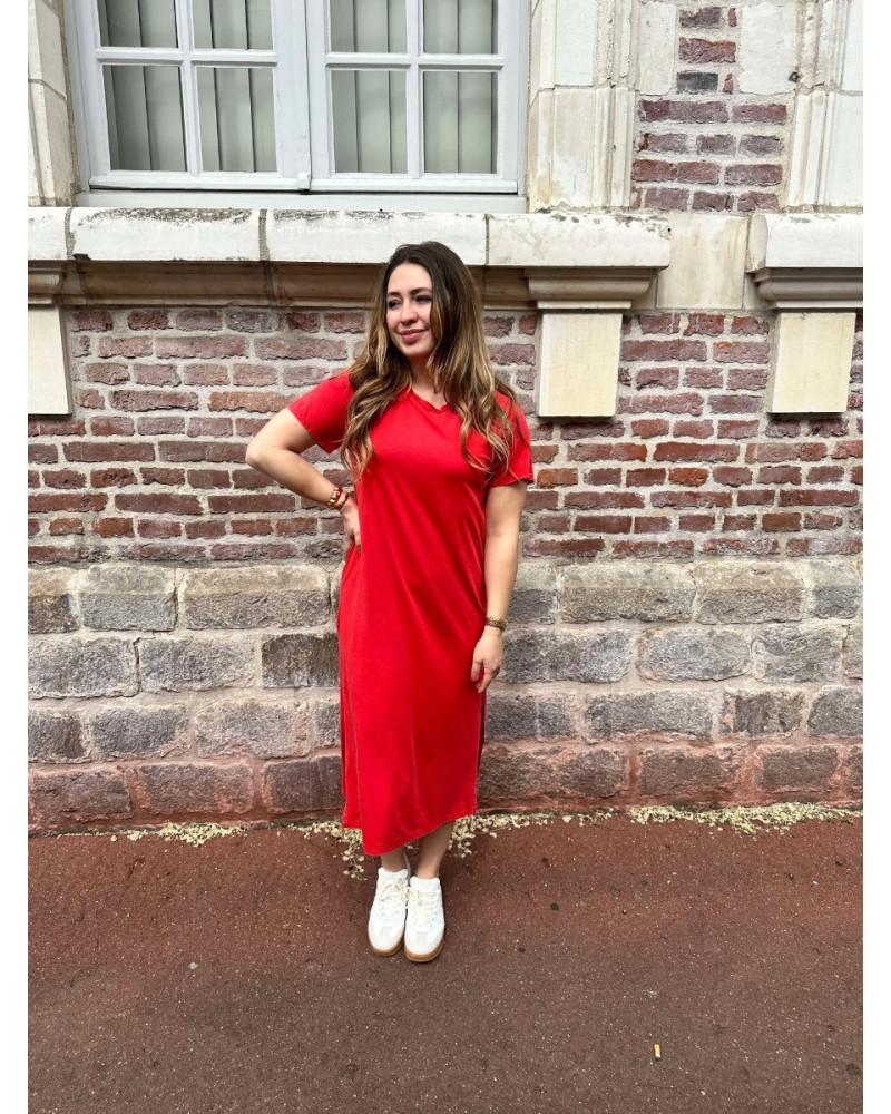 Robe t-shirt rouge