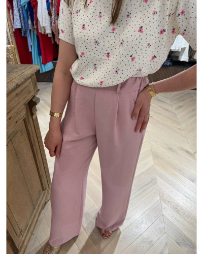 Pantalon palazzo vieux rose