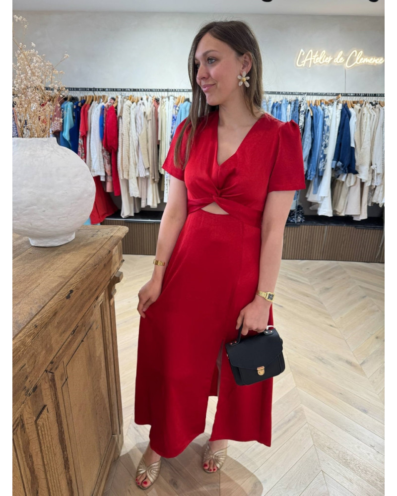 Robe longue Léonore rouge