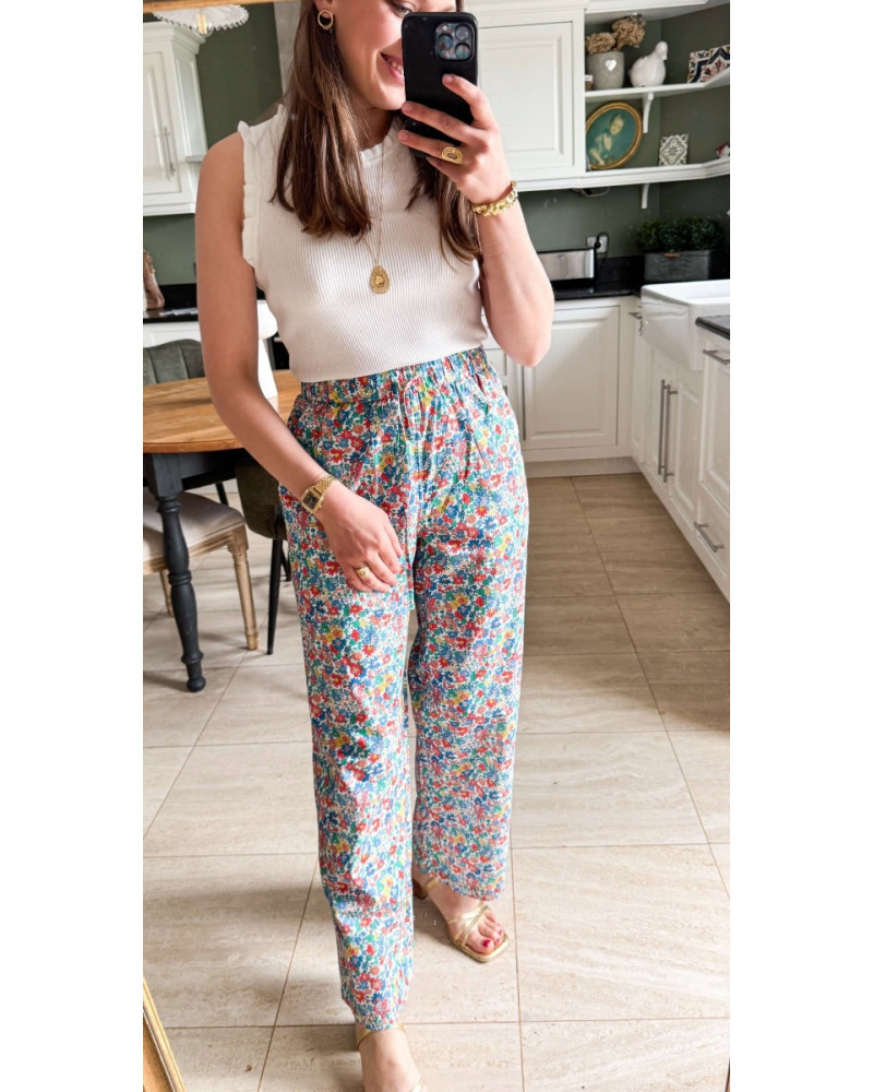 pantalon style liberty bleu