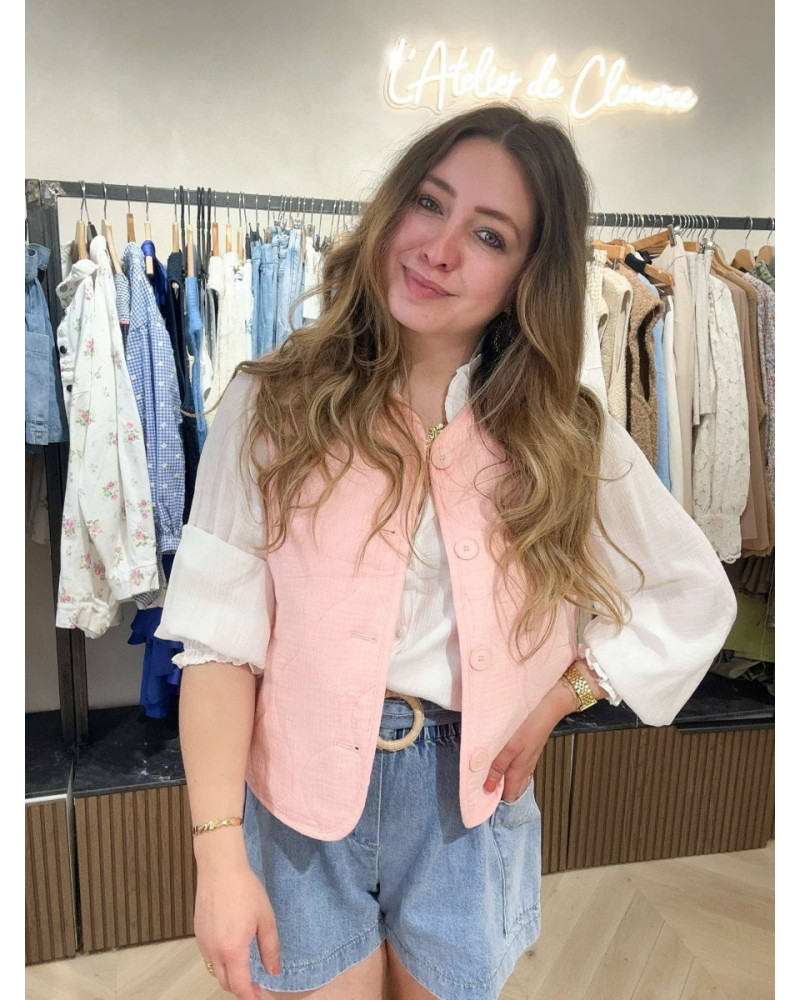 Gilet matelassé rose
