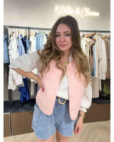 Gilet matelassé rose
