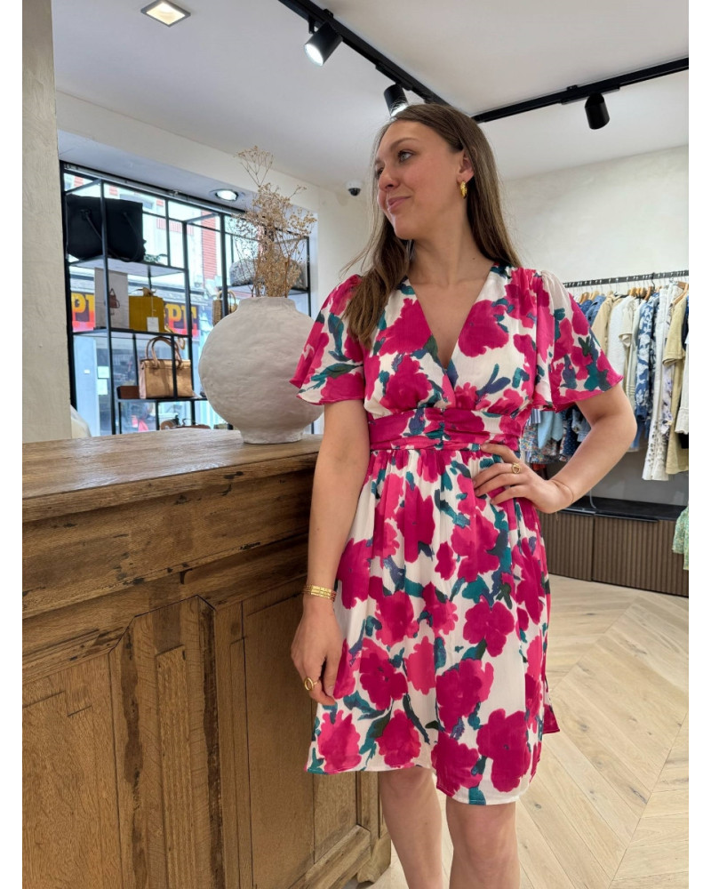 Robe satinée rose