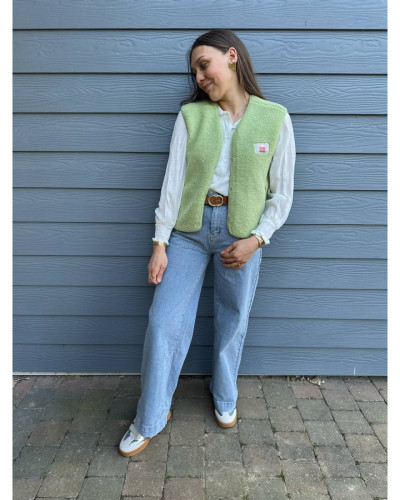 Gilet bouclette vert pomme
