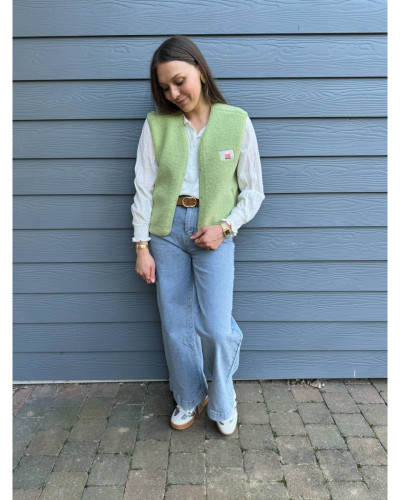 Gilet bouclette vert pomme