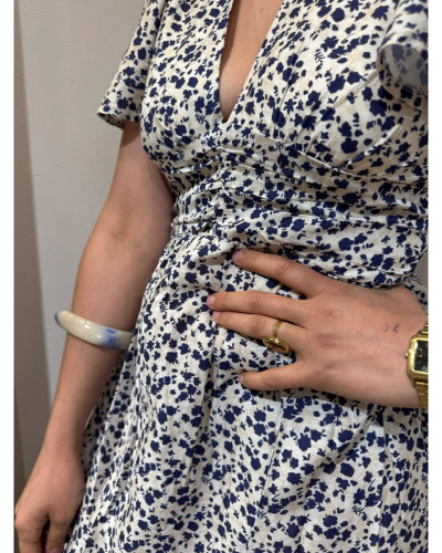 Robe petites fleurs bleues