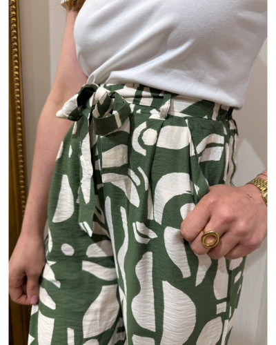 pantalon kaki imprimé