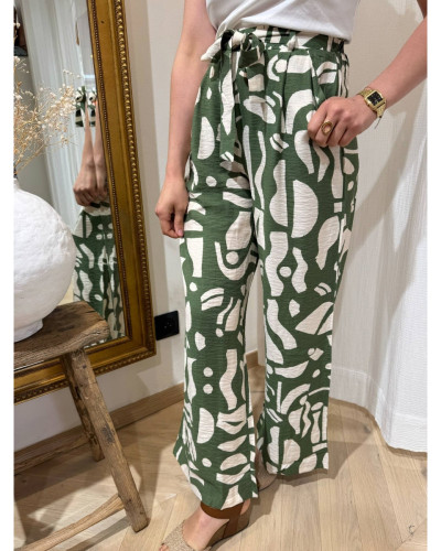 pantalon kaki imprimé