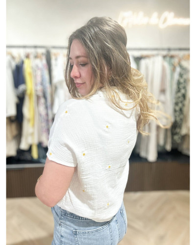Chemisette gaze de coton marguerite