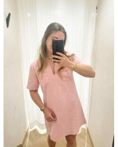 Robe en jean rose pale Emeline