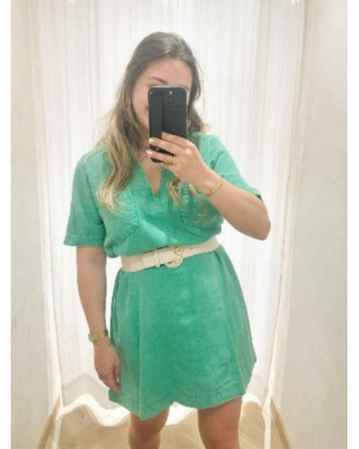 Robe en jean verte Emeline