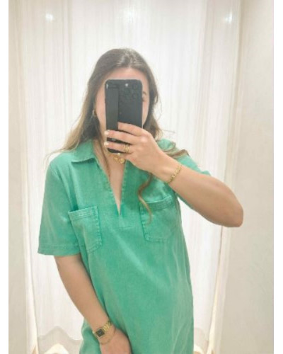 Robe en jean verte Emeline