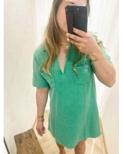 Robe en jean verte Emeline