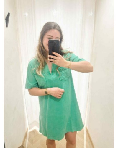 Robe en jean verte Emeline