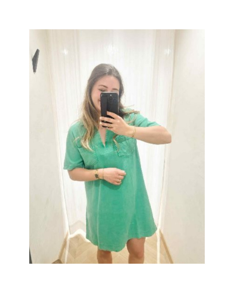Robe en jean verte Emeline