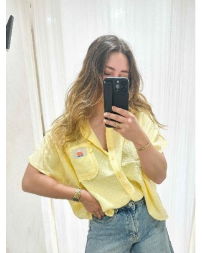 Chemise gaze de coton jaune