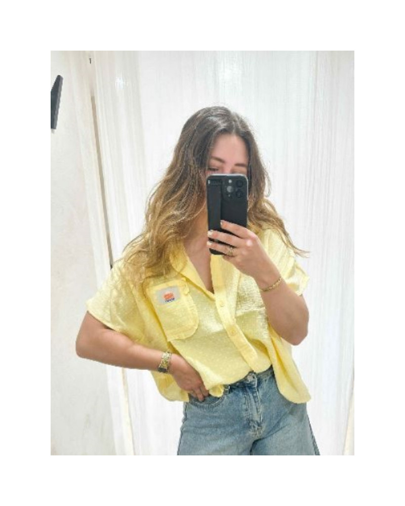 Chemise gaze de coton jaune