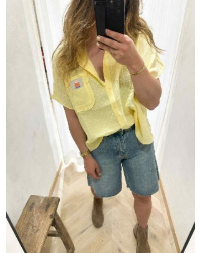 Chemise gaze de coton jaune