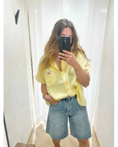 Chemise gaze de coton jaune