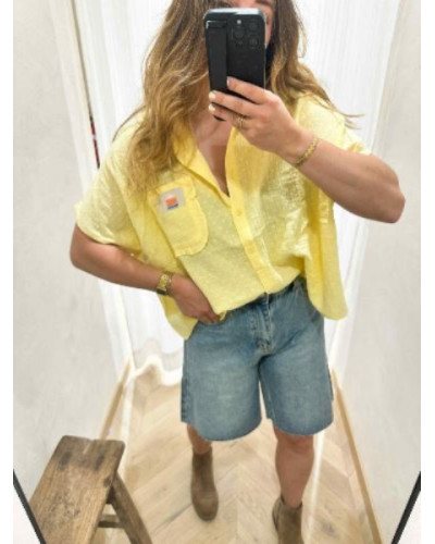 Chemise gaze de coton jaune