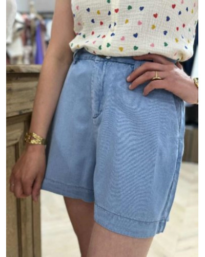 Short Laure denim bleu